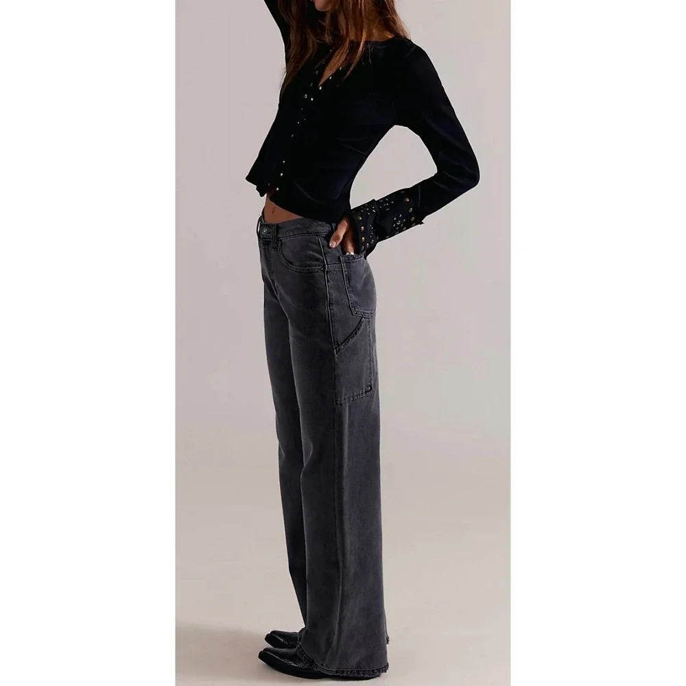 Free People Tinsley Baggy High-Rise Jeans Size‎ 26 Excellent Condition